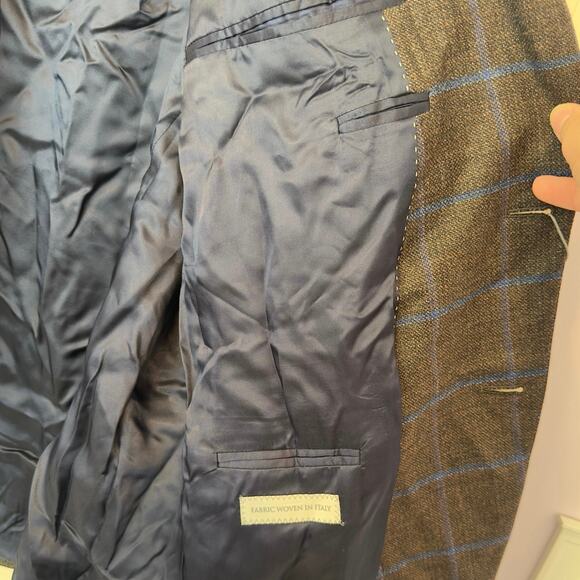 NWT Jack Victor Men’s Conway Plaid Wool Sport Coat Blazer Size 45R Luxury Office - Picture 11 of 13